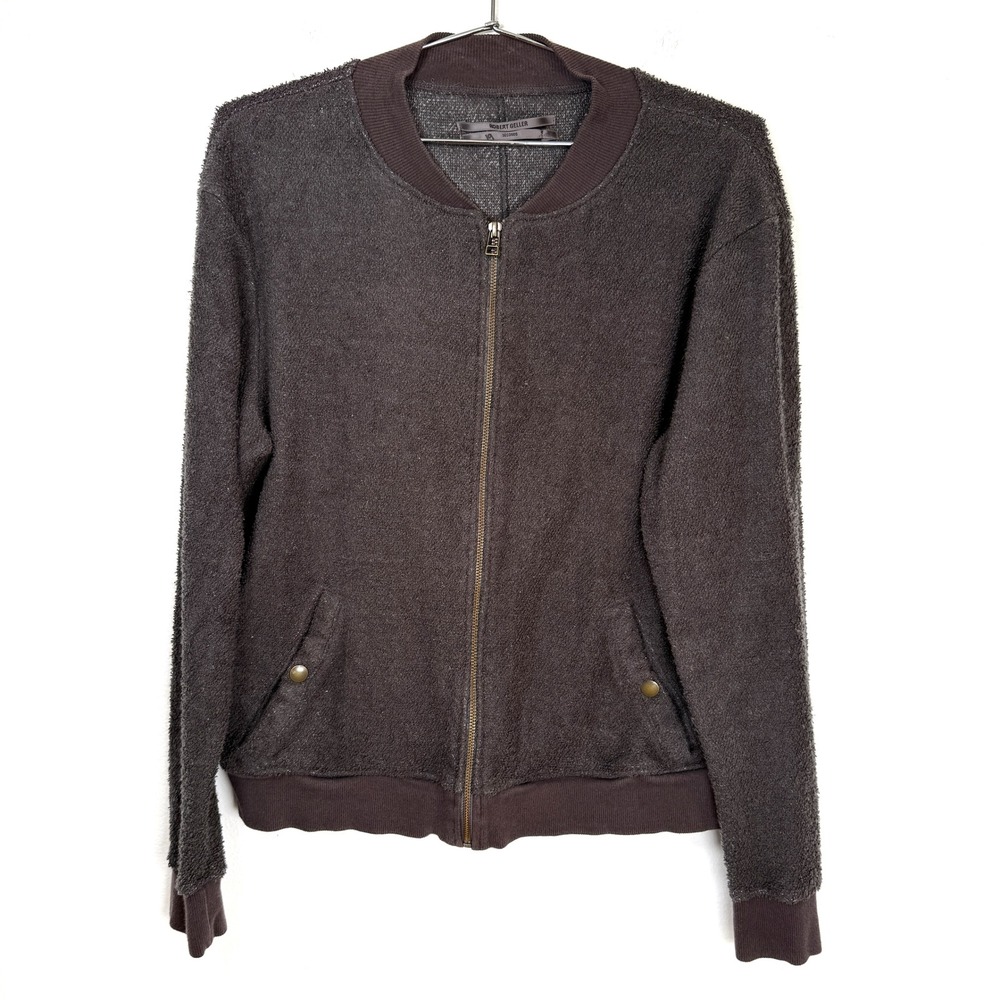 ROBERT GELLER Men's Small Brown Textured Bomber Jacket Size S